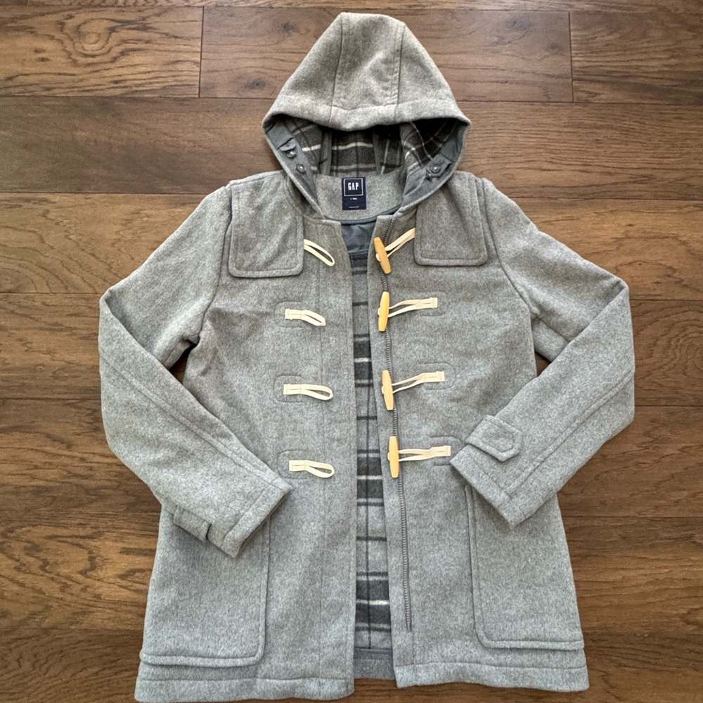 GAP Gray Wool Blend Coat L Tall